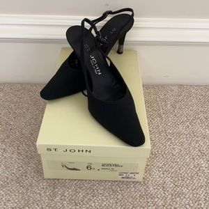 St.John black evening sling backs